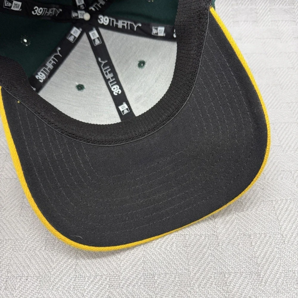 New Era Hat Cap Fitted Mens‎ Medium Green Yellow Oakland A's 39THIRTY MLB